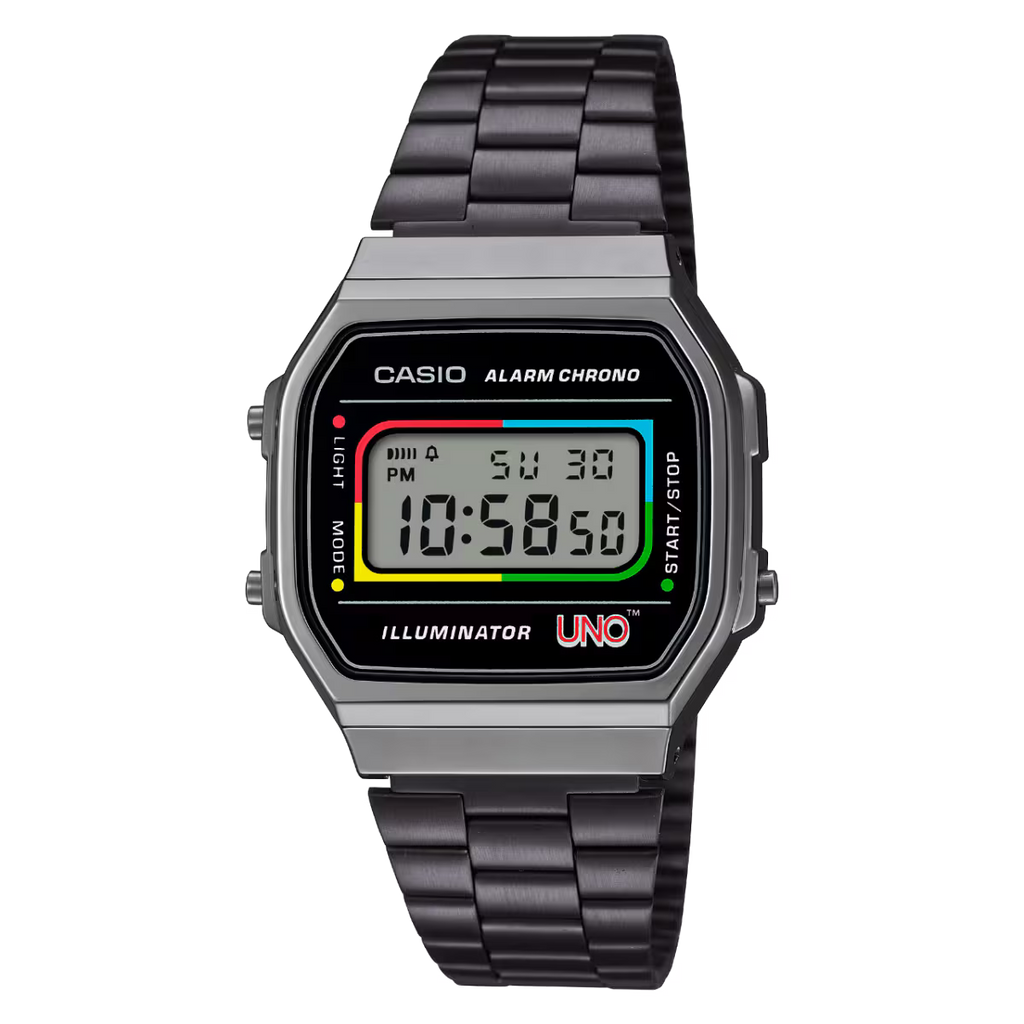 CASIO A168 Gunmetal UNO Collab