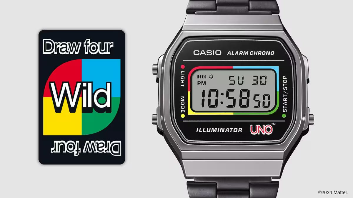 CASIO A168 Gunmetal UNO Collab