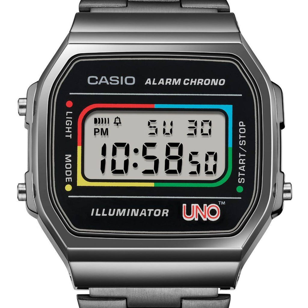 CASIO A168 Gunmetal UNO Collab