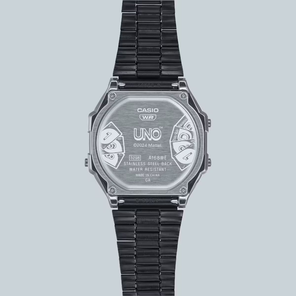 CASIO A168 Gunmetal UNO Collab