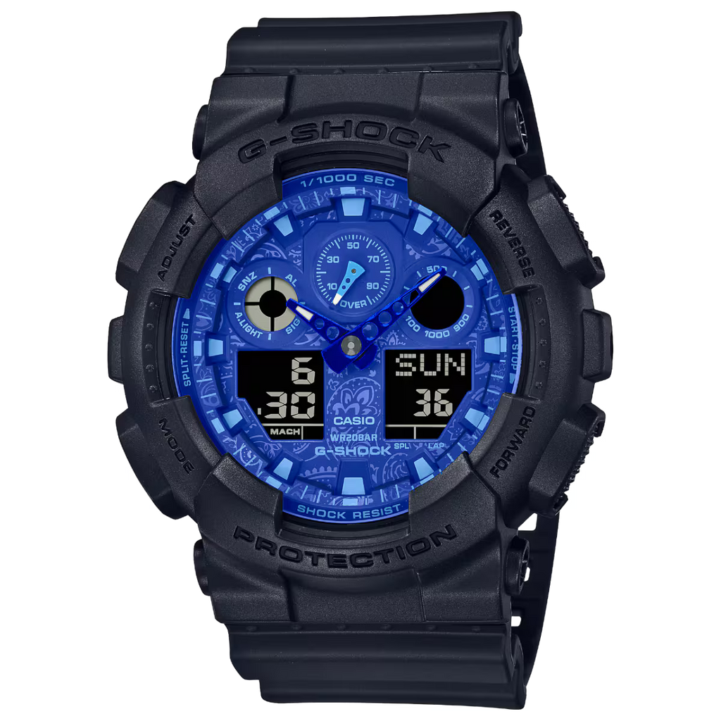CASIO G-SHOCK GA-100BP-1A Paisley Blue Series