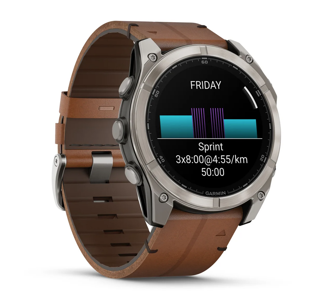 Garmin Fenix 8 51mm Sapphire AMOLED Smartwatch - Titanium Leather
