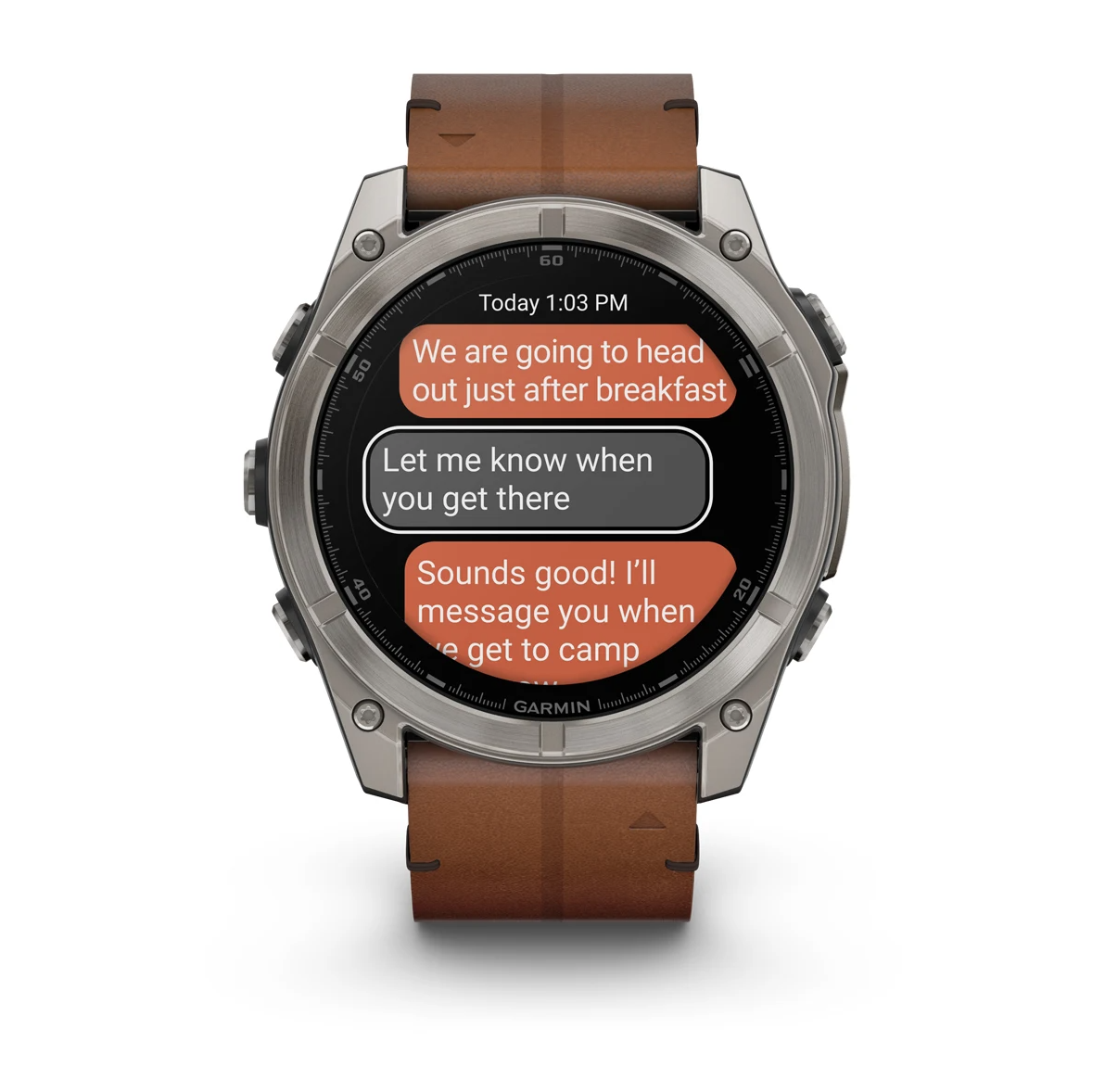 Garmin Fenix 8 51mm Sapphire AMOLED Smartwatch - Titanium Leather