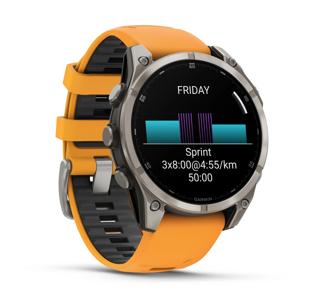 Garmin Fenix 8 47mm Sapphire AMOLED Smartwatch - Titanium Orange