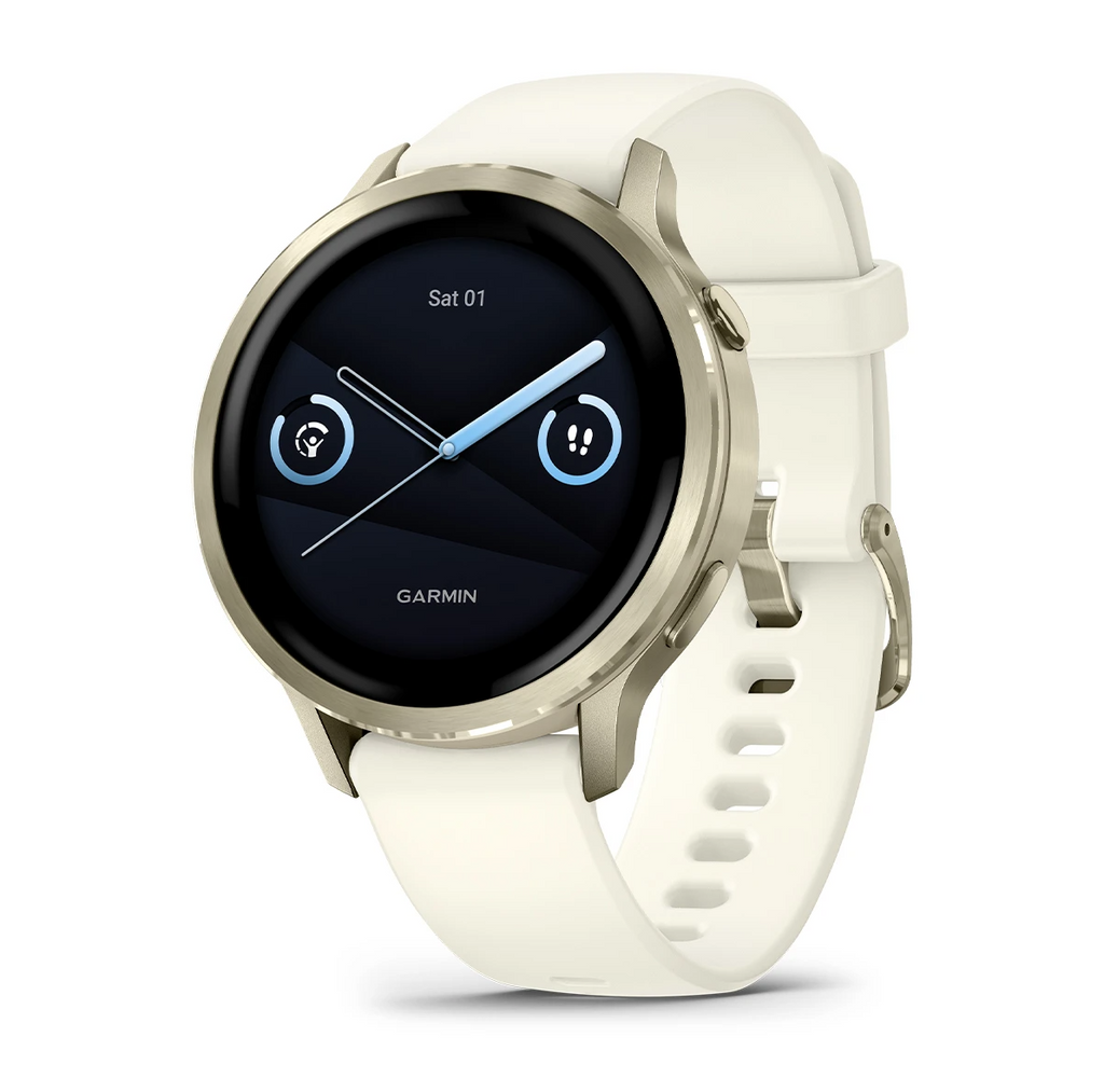 Garmin Venu 4 AMOLED - 41mm - Lunar Gold Bezel with Bone Silicone Band