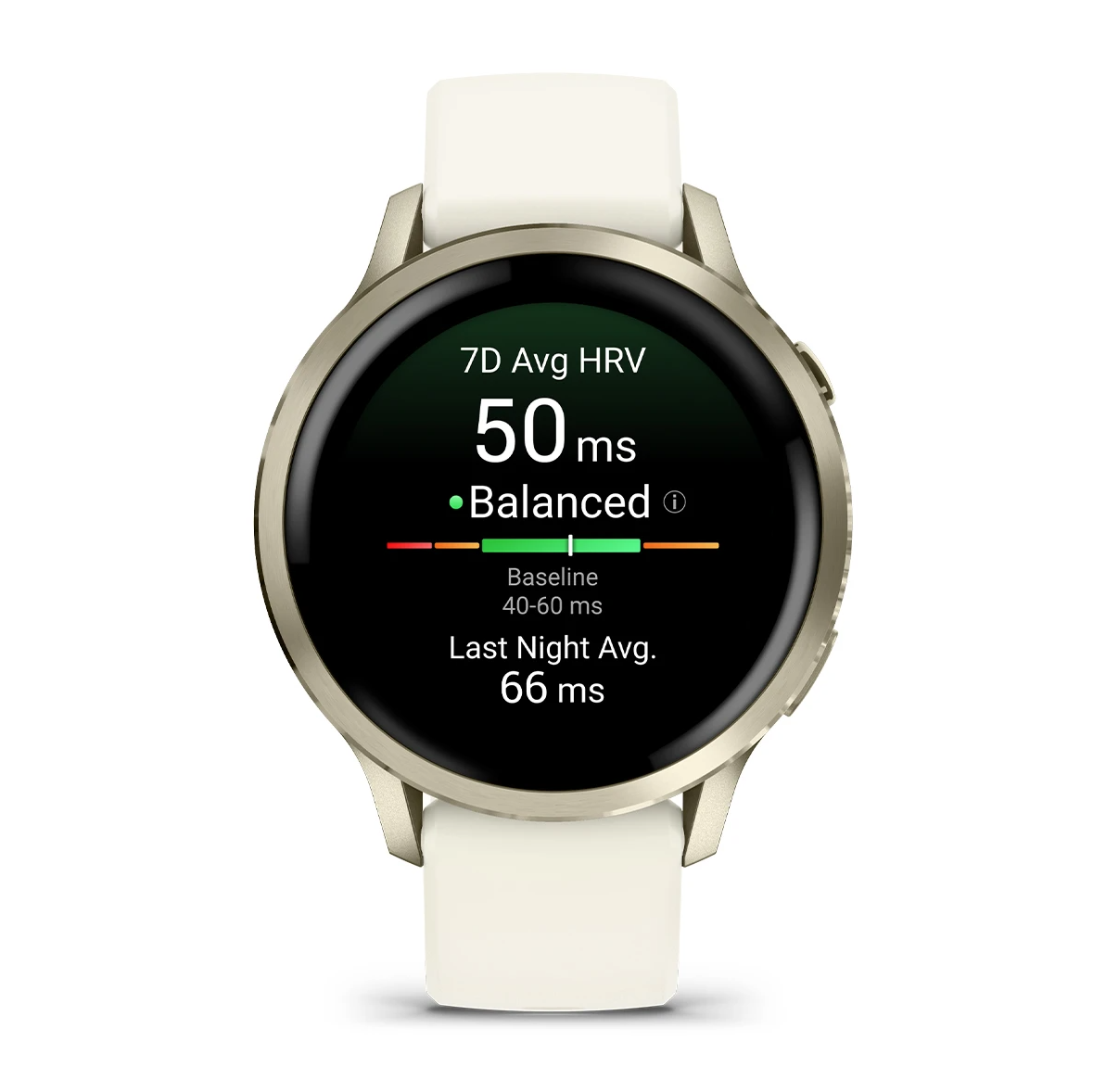 Garmin Venu 4 AMOLED - 41mm - Lunar Gold Bezel with Bone Silicone Band