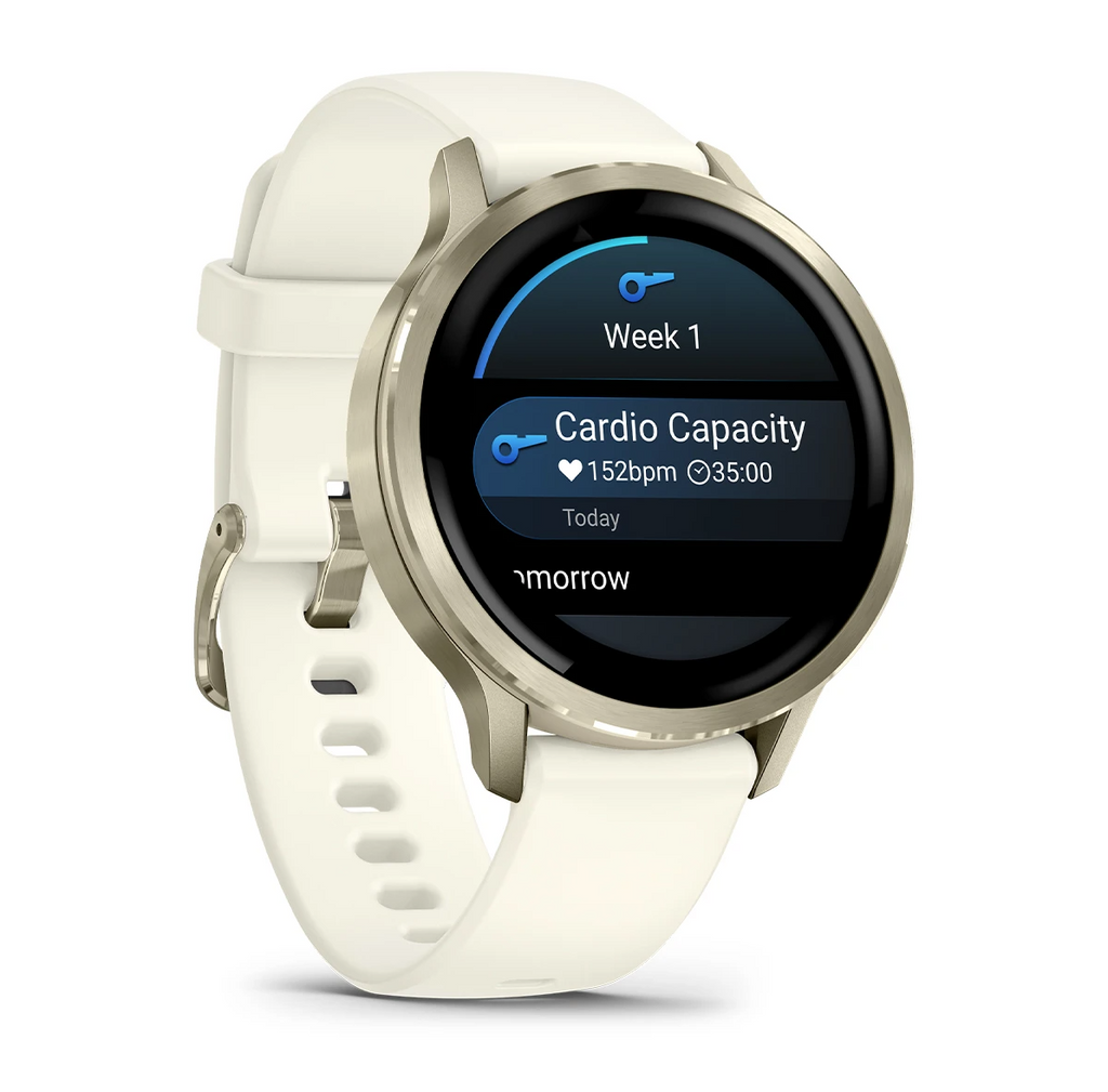 Garmin Venu 4 AMOLED - 41mm - Lunar Gold Bezel with Bone Silicone Band