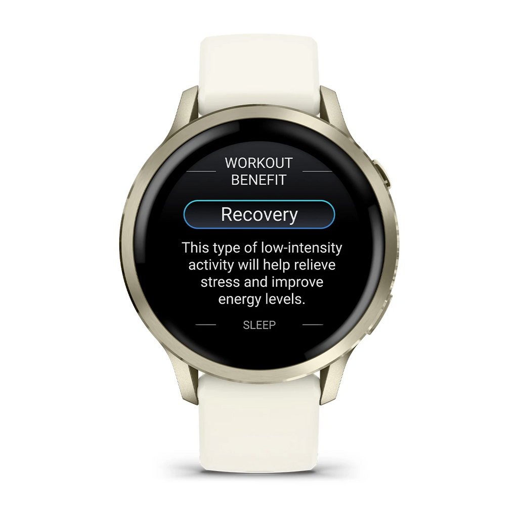 Garmin Venu 4 AMOLED - 41mm - Lunar Gold Bezel with Bone Silicone Band