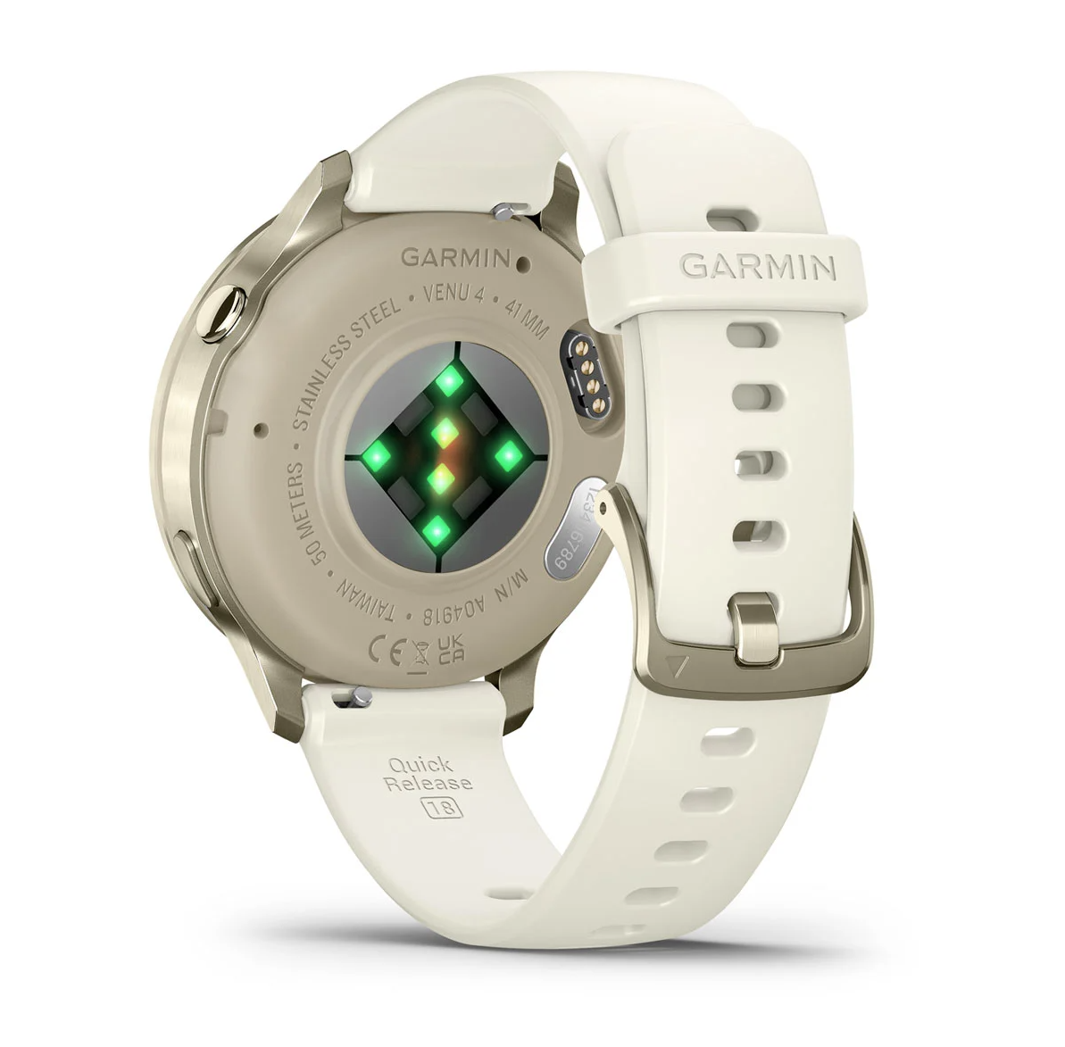 Garmin Venu 4 AMOLED - 41mm - Lunar Gold Bezel with Bone Silicone Band